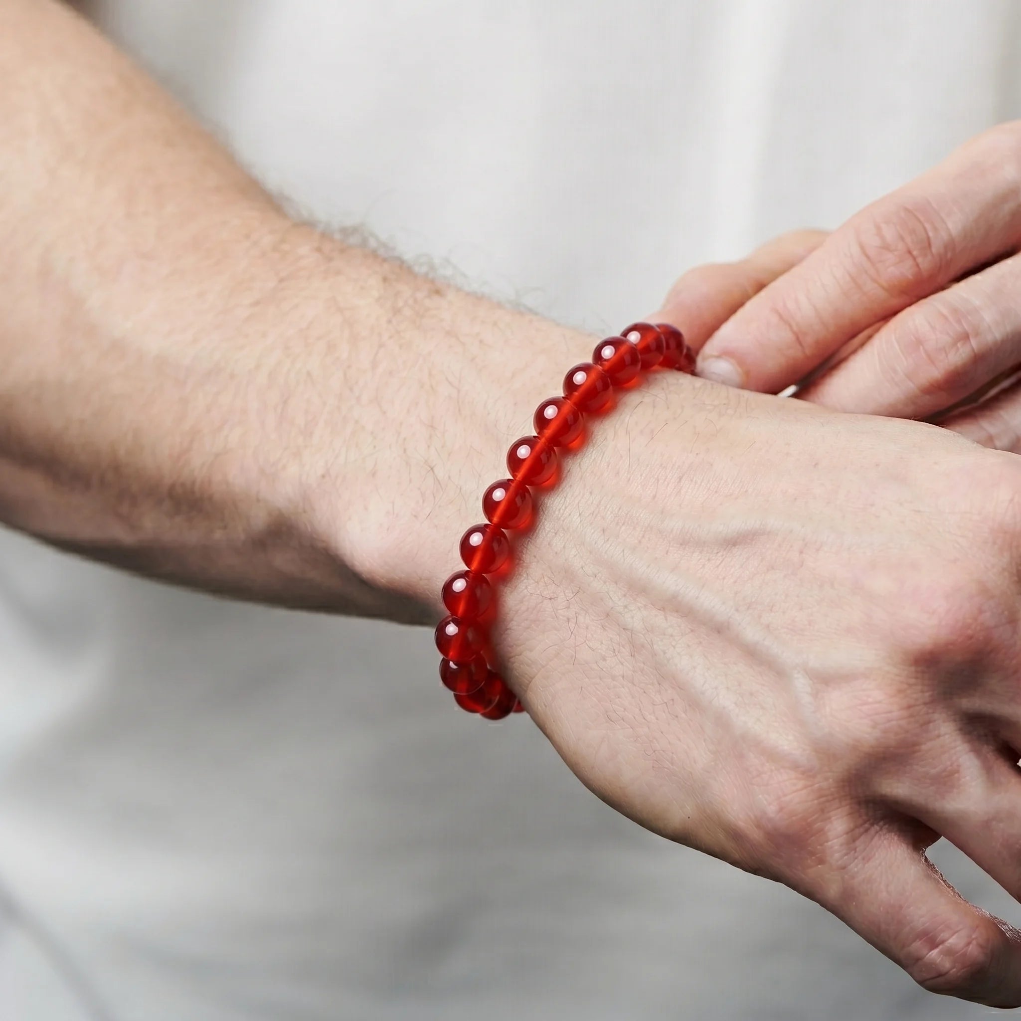 red agate bracelet for men natural gemstone courage protection