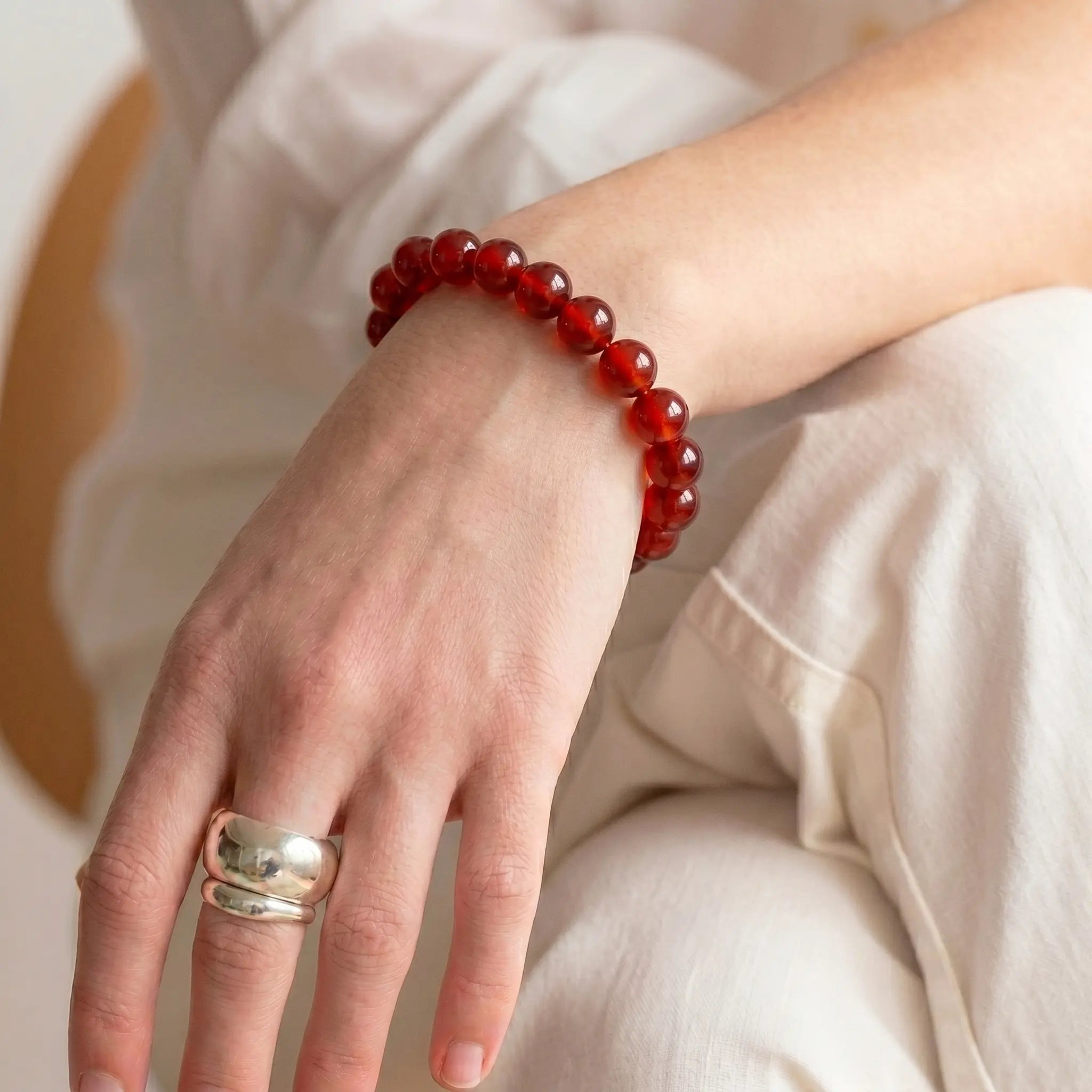 red agate bracelet for women natural healing crystal emotional balance