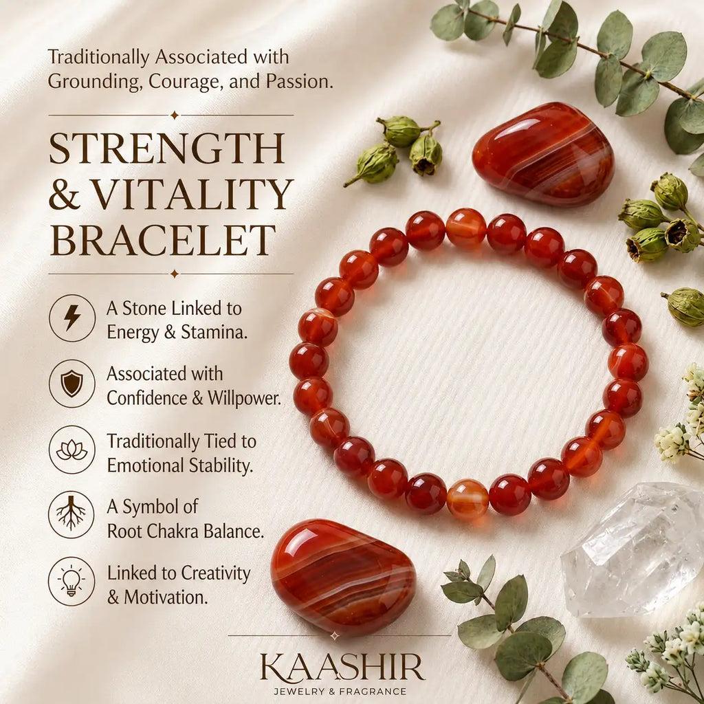 Red banded agate bracelet size comparison - 6mm, 8mm and 10mm beads side by side