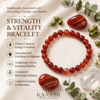 Red banded agate bracelet size comparison - 6mm, 8mm and 10mm beads side by side