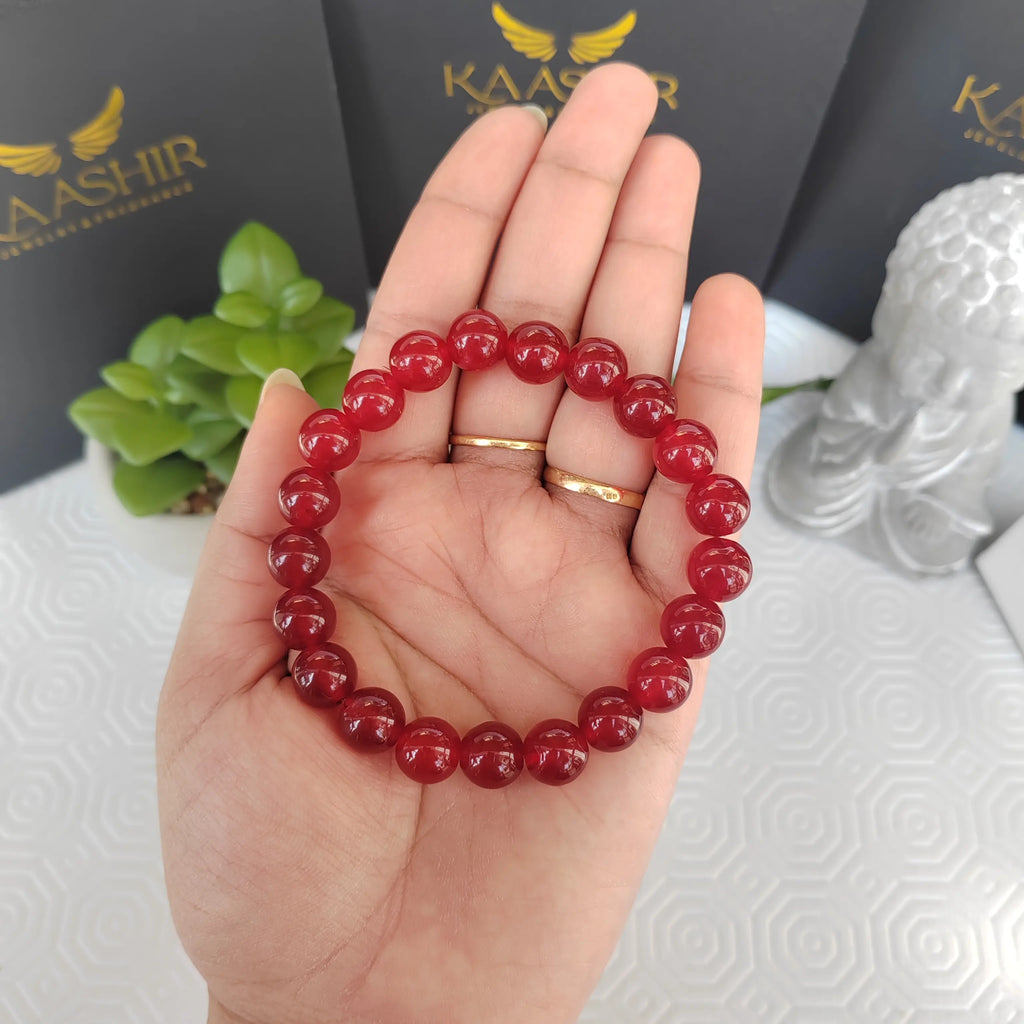 Red Agate Stone Bracelet – Unisex Handmade Healing Jewelry | Kaashir