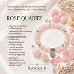 Rose quartz heart charm bracelet wrist size guide — natural stone bracelet Kaashir