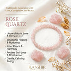 Rose Quartz crystal bracelet meaning love, compassion and inner peace — Kaashir