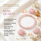 Rose Quartz crystal bracelet meaning love, compassion and inner peace — Kaashir