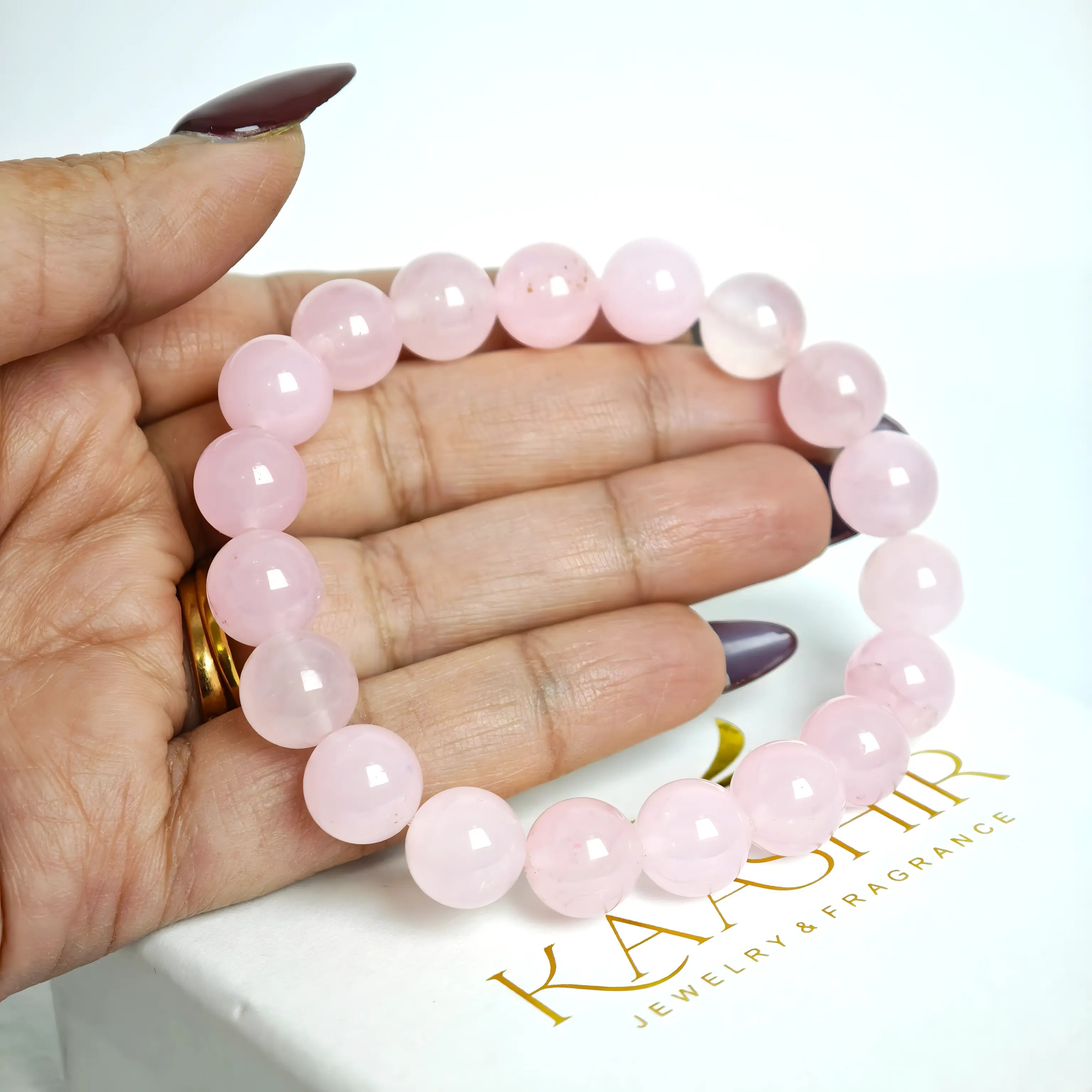 Rose Quartz bracelet as a romantic gift for her symbolizing love and healing energy