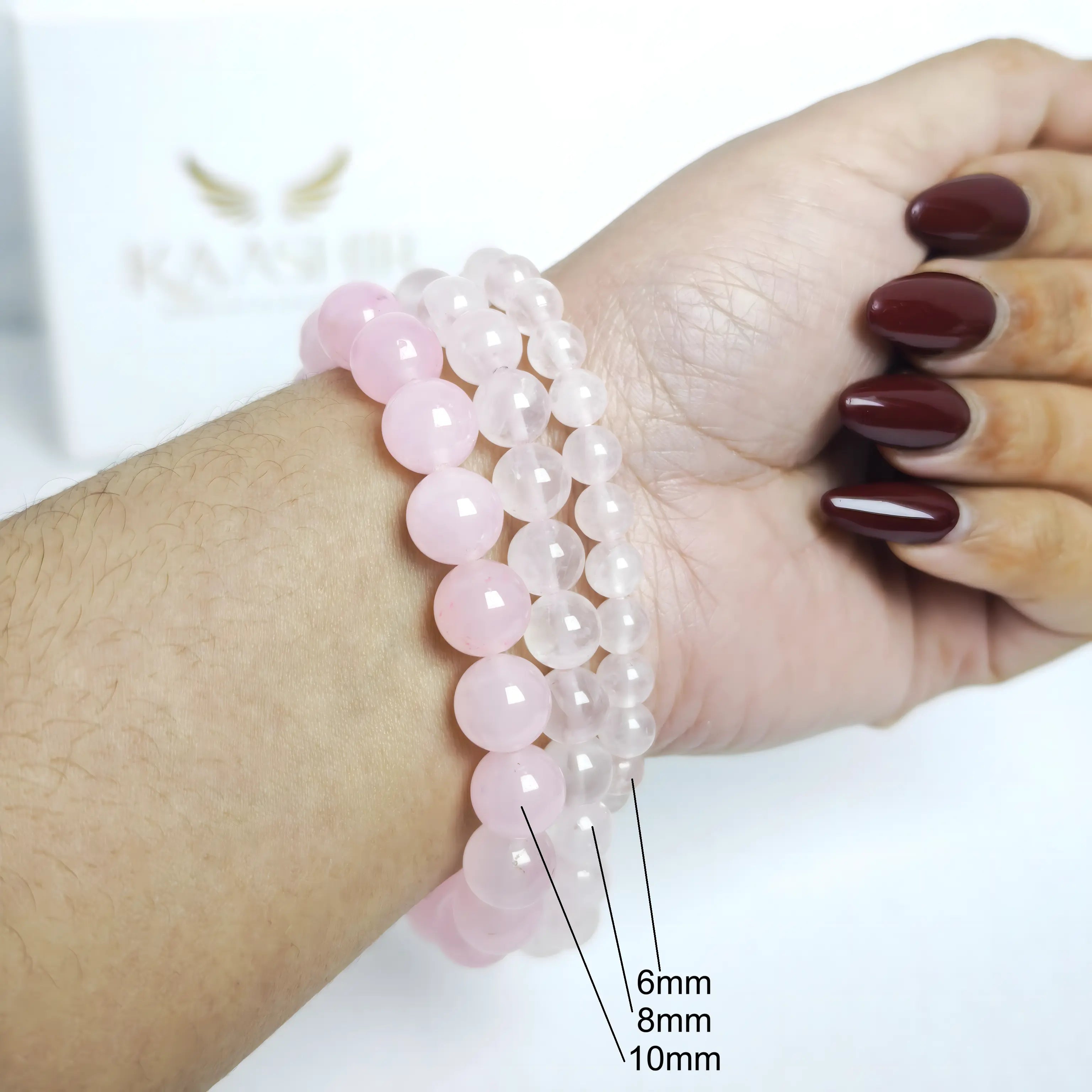 rose quartz bracelet for women self love emotional healing stone