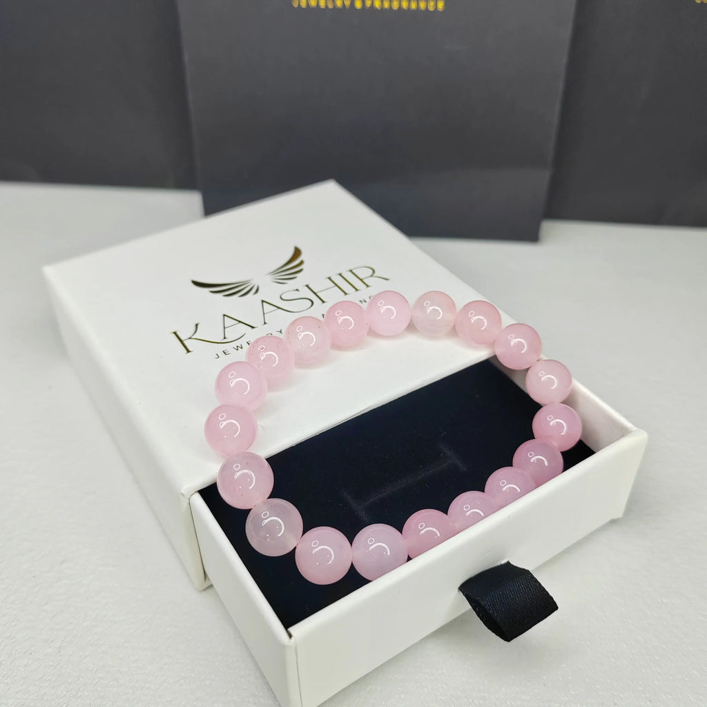 Rose Quartz Love Bracelet – Handmade Unisex Crystal | Kaashir