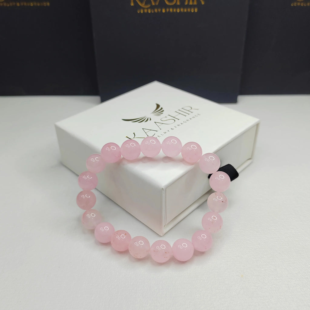 Rose Quartz Love Bracelet – Handmade Unisex Crystal | Kaashir