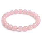 Rose Quartz natural gemstone bracelet with pink crystal beads — Kaashir