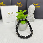 Silver Obsidian Bracelet – Lucky Charm for Power, Focus & Protection
