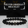 Silver Obsidian Bracelet – Lucky Charm for Power, Focus & Protection