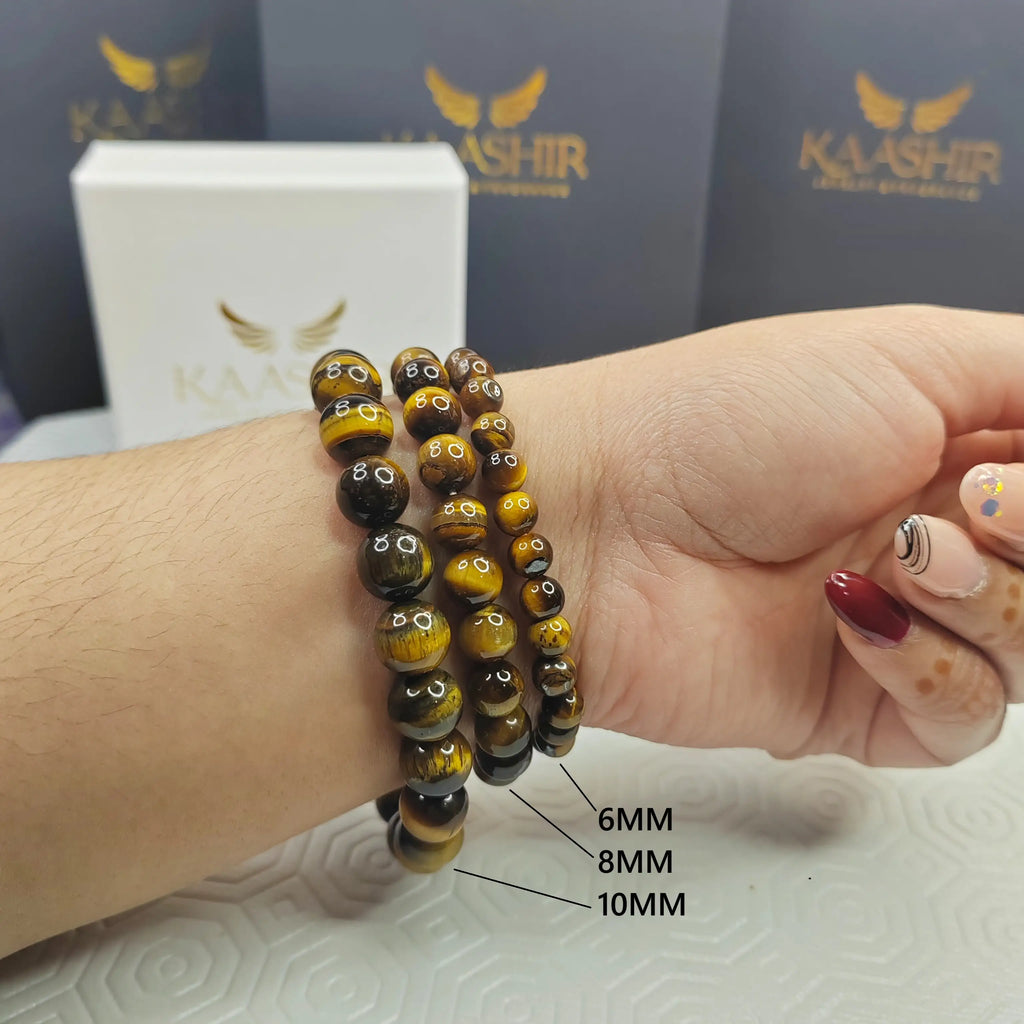 Yellow Tiger's Eye Energy Bracelet – Unisex Handmade Crystal | Kaashir