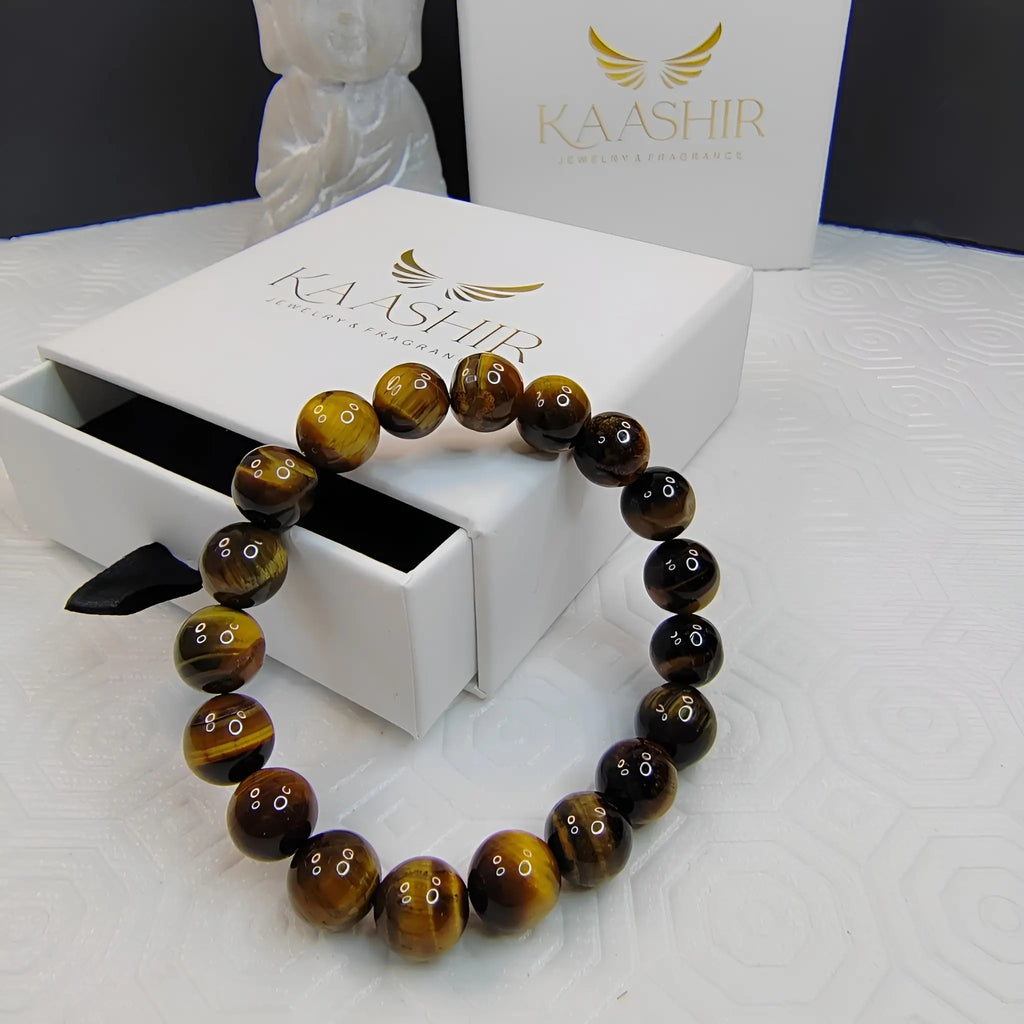 Yellow Tiger's Eye Energy Bracelet – Unisex Handmade Crystal | Kaashir