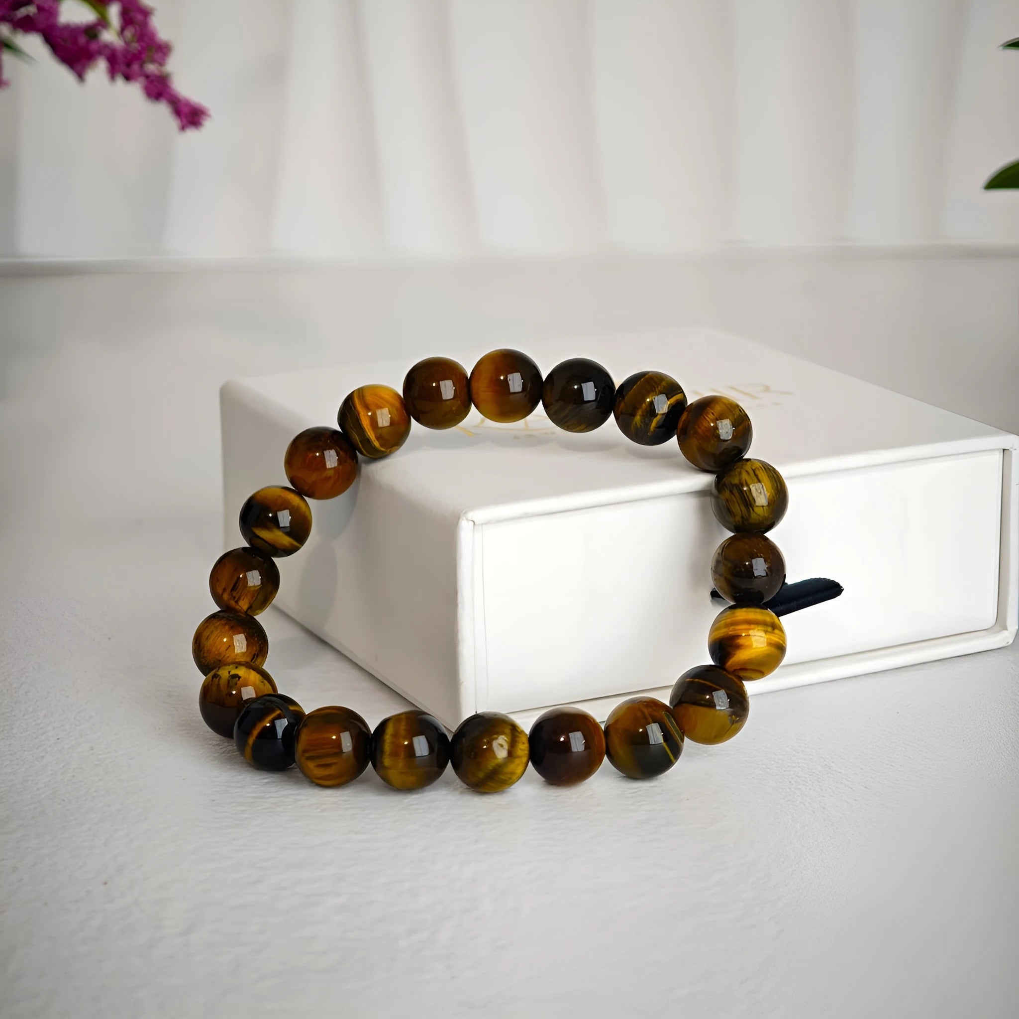 genuine yellow tiger eye crystal bracelet for men and women Kaashir