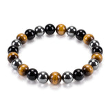 Triple Protection Bracelet – Tiger Eye, Obsidian & Hematite