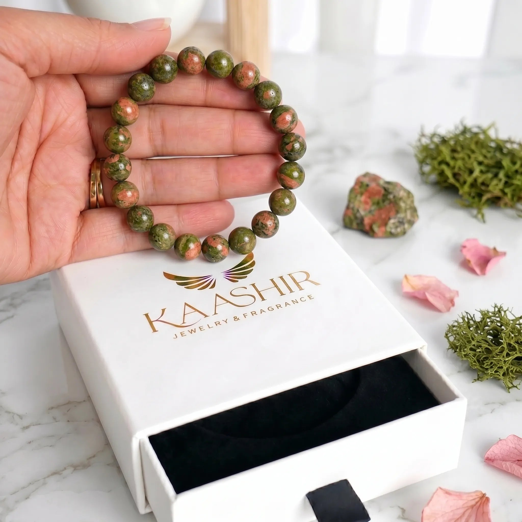 kaashir unakite bracelet premium gift box packaging