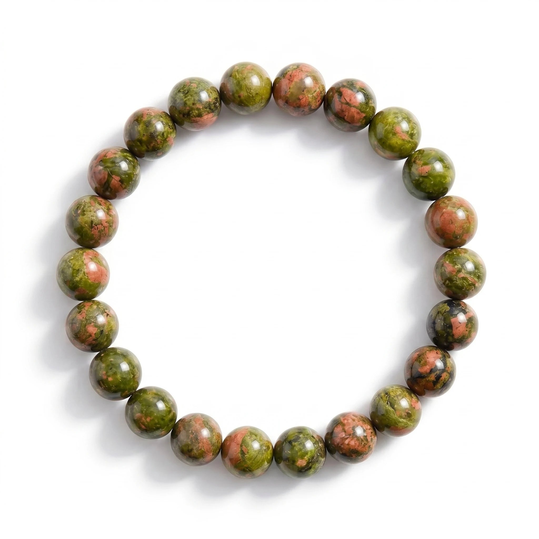 unakite bracelet natural green pink gemstone handmade kaashir
