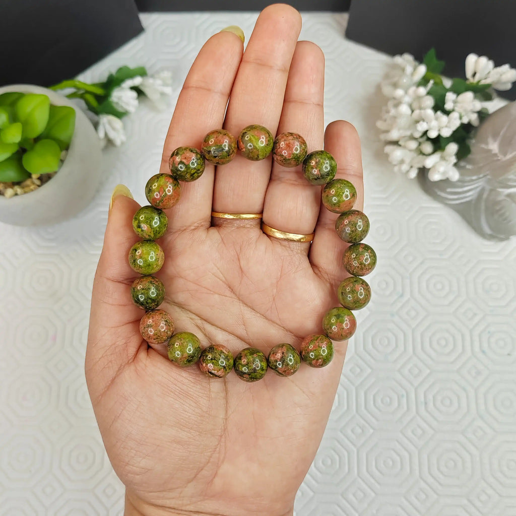 Kaashir Unakite Stone Bracelet - Handmade Stone Jewelry for Unisex - Kaashir Jewelry & Fragrance
