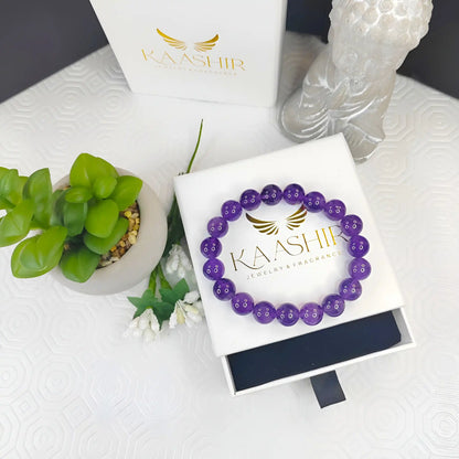 Amethyst Bracelet – Handmade Purple Beaded stone Jewelry for Men&Women - Kaashir Jewelry & Fragrance