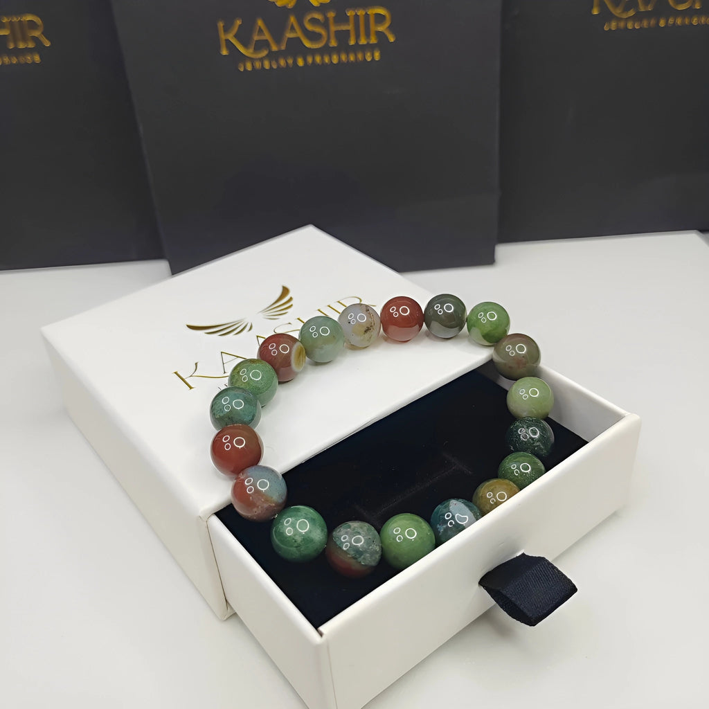 Indian Agate Energy Bracelet – Unisex Handmade Crystal | Kaashir