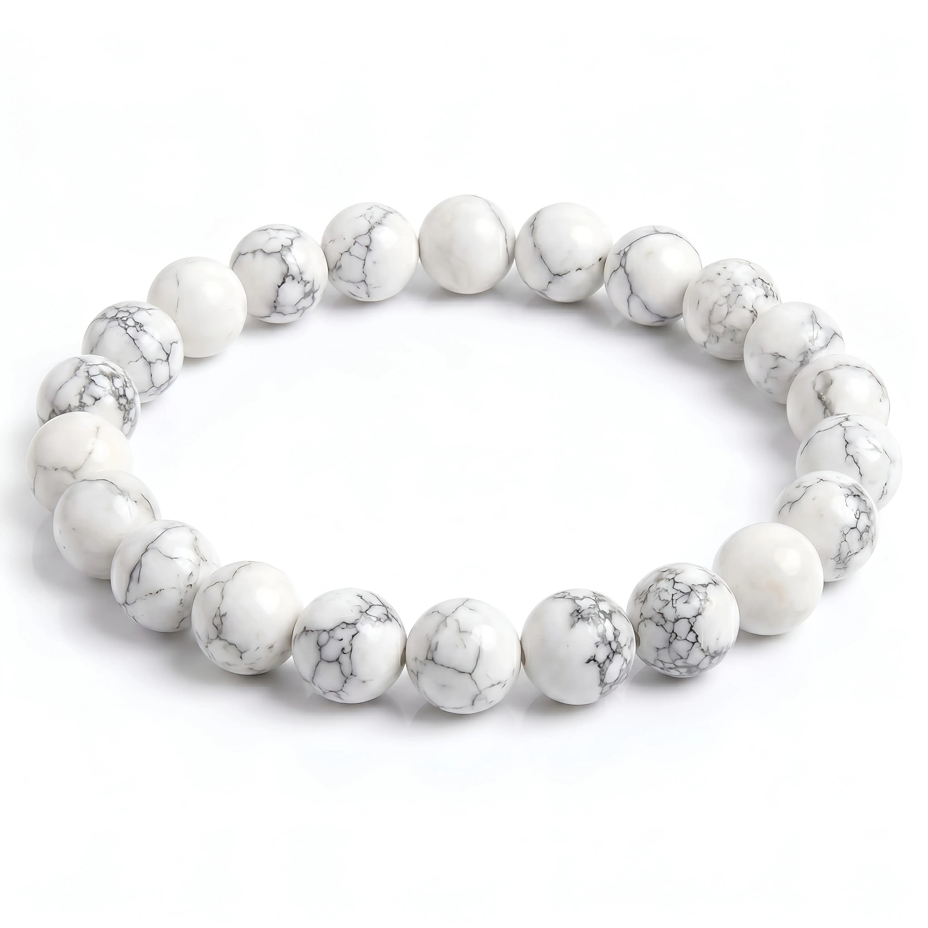 White Howlite natural gemstone beaded bracelet 8mm for men and women Canada