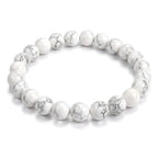 White Howlite natural gemstone beaded bracelet 8mm for men and women Canada