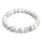 Howlite Bracelet — White Turquoise Beaded Gemstone for Calm