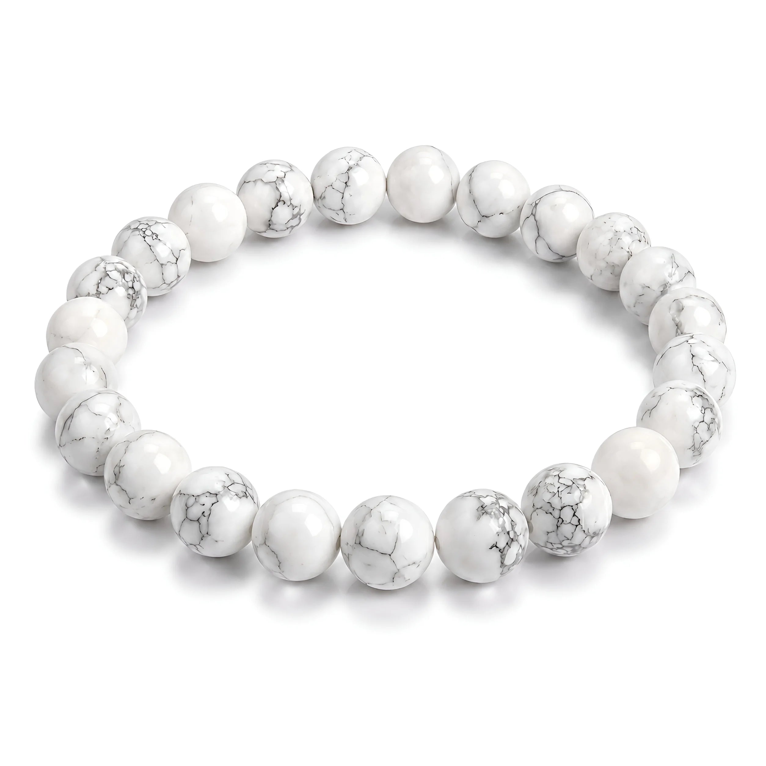 White Howlite natural gemstone beaded bracelet 8mm for men and women Canada
