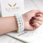 handmade white opal bracelet ethically sourced natural crystal stone