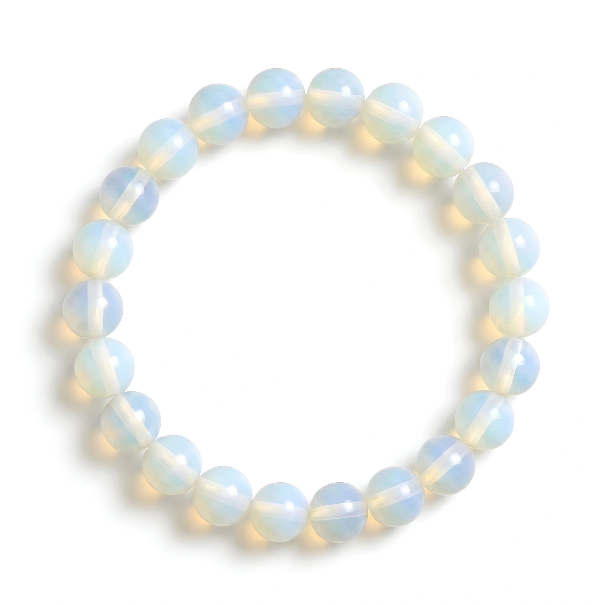 white opal bracelet natural gemstone beads handmade kaashir