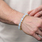 White opal bracelet for men natural gemstone enhance confidence & success