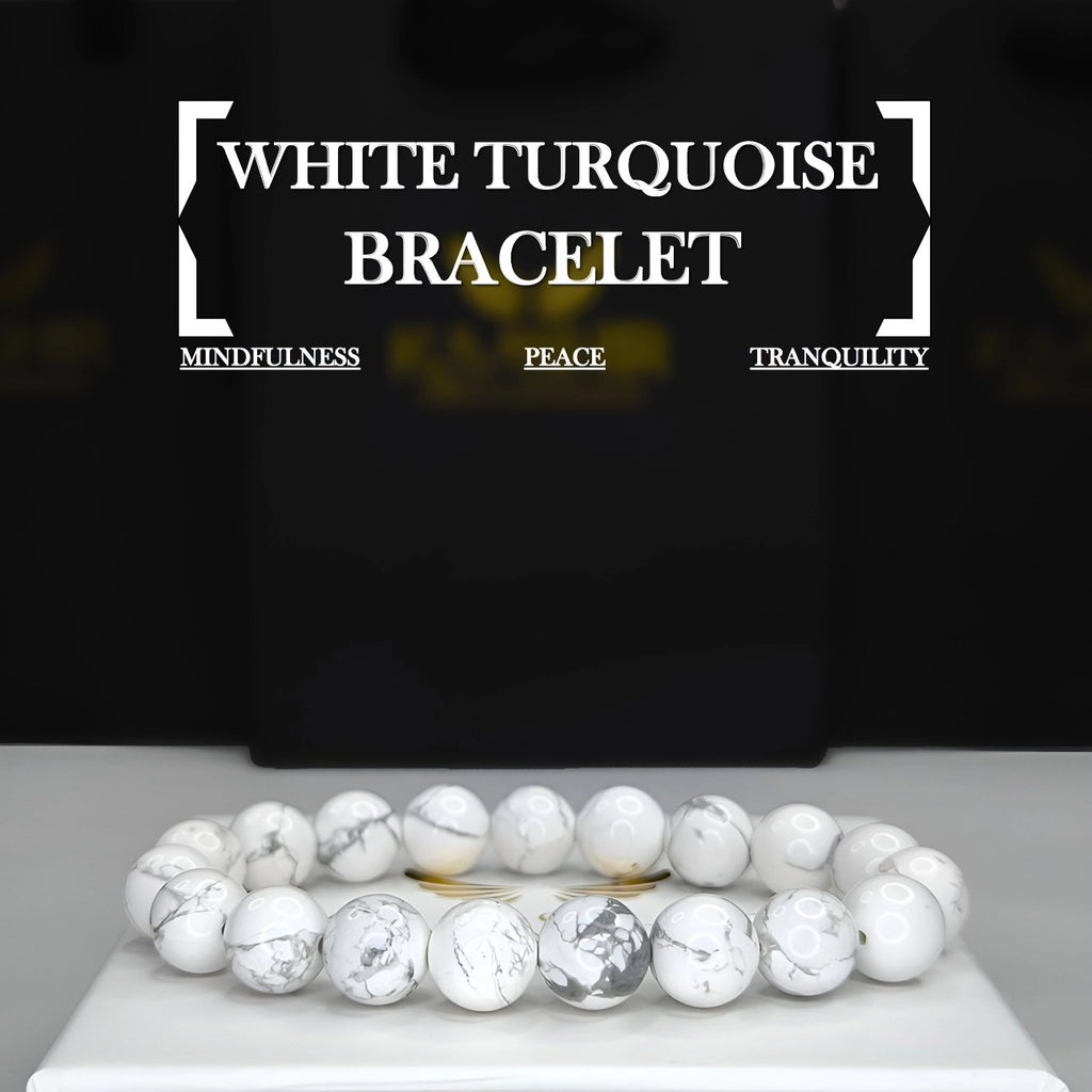 White Turquoise Bracelet – Unisex Handmade Healing Crystal | Kaashir