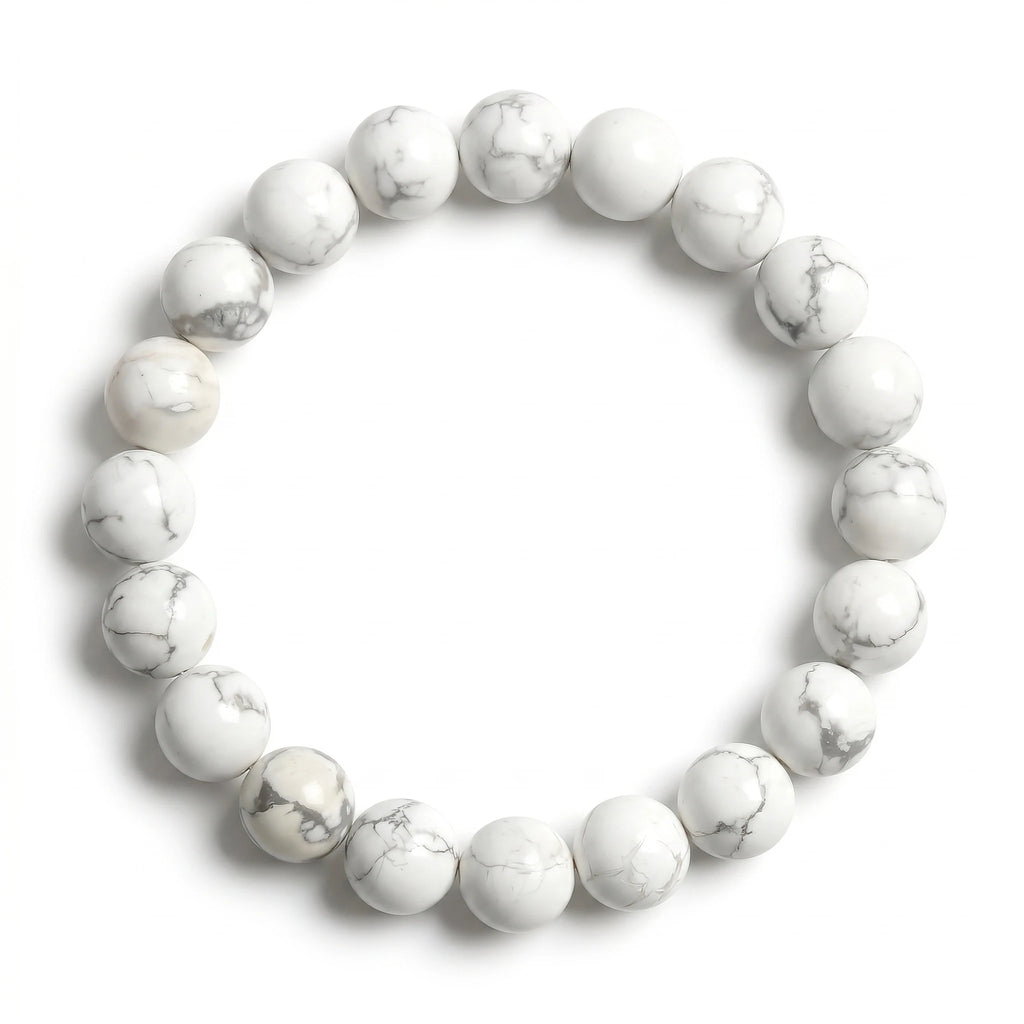 white turquoise bracelet natural howlite gemstone handmade kaashir