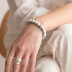 white turquoise bracelet for women natural howlite healing crystal