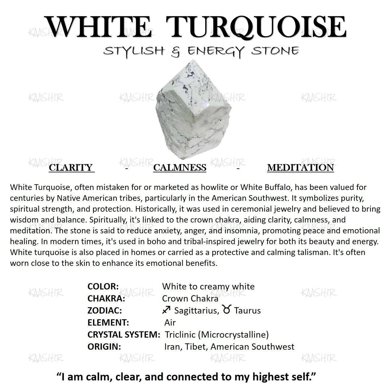 White Turquoise Bracelet – Calmness, Protection & Positive Energy