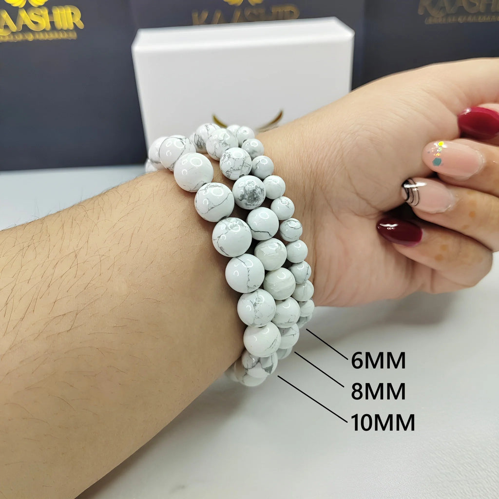 White Turquoise Bracelet – Unisex Handmade Healing Crystal | Kaashir