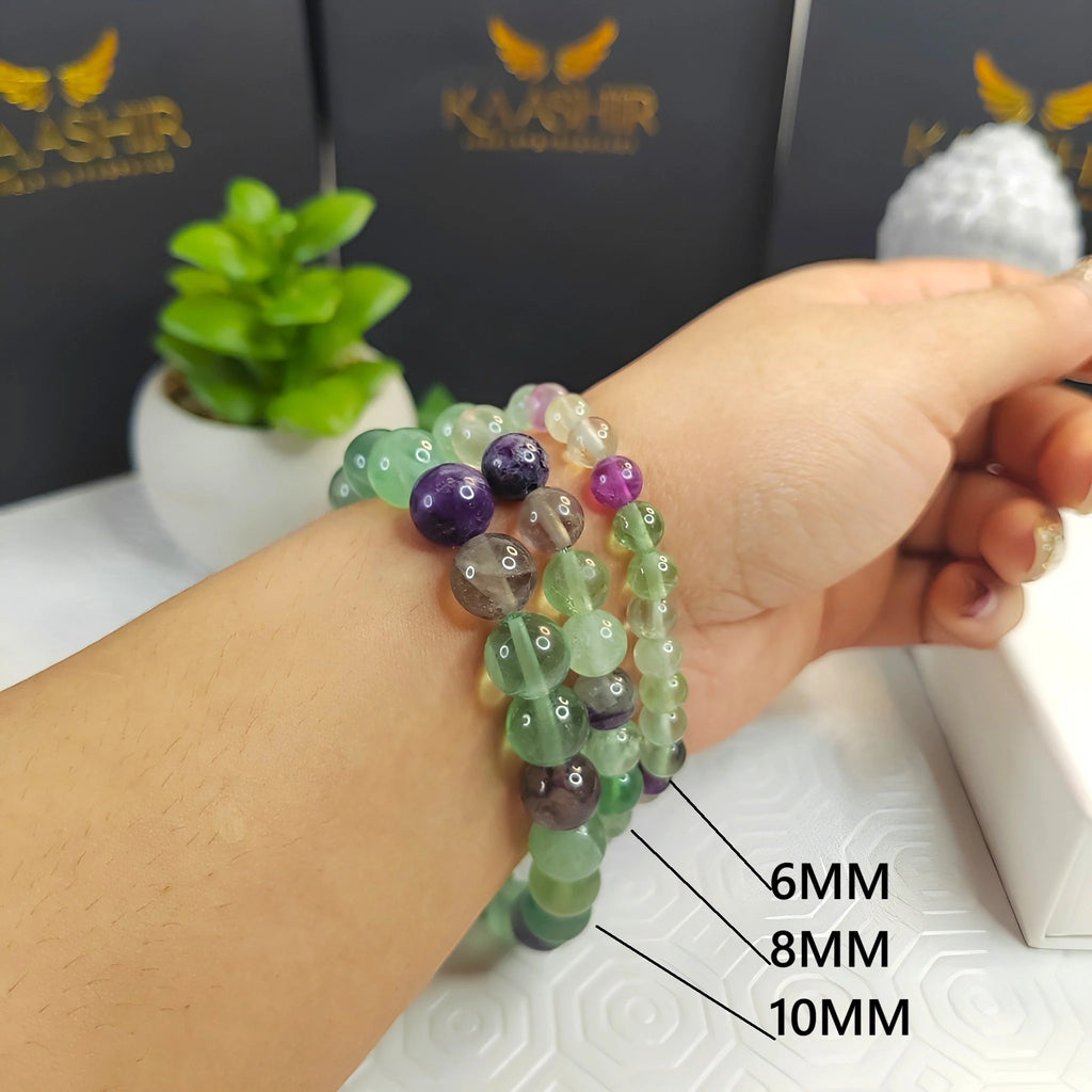 Fluorite Energy Bracelet – Unisex Handmade Crystal Jewelry | Kaashir