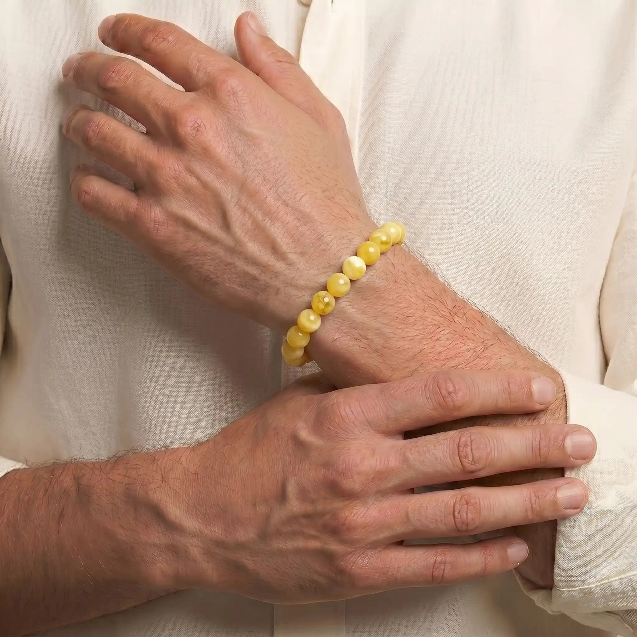 yellow jade bracelet for men natural gemstone confidence abundance
