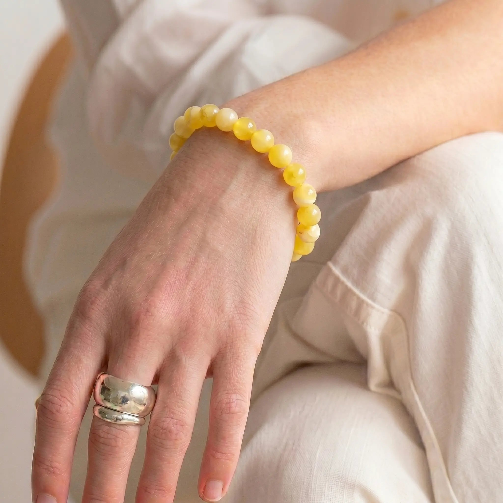yellow jade bracelet for women natural healing crystal joy prosperity