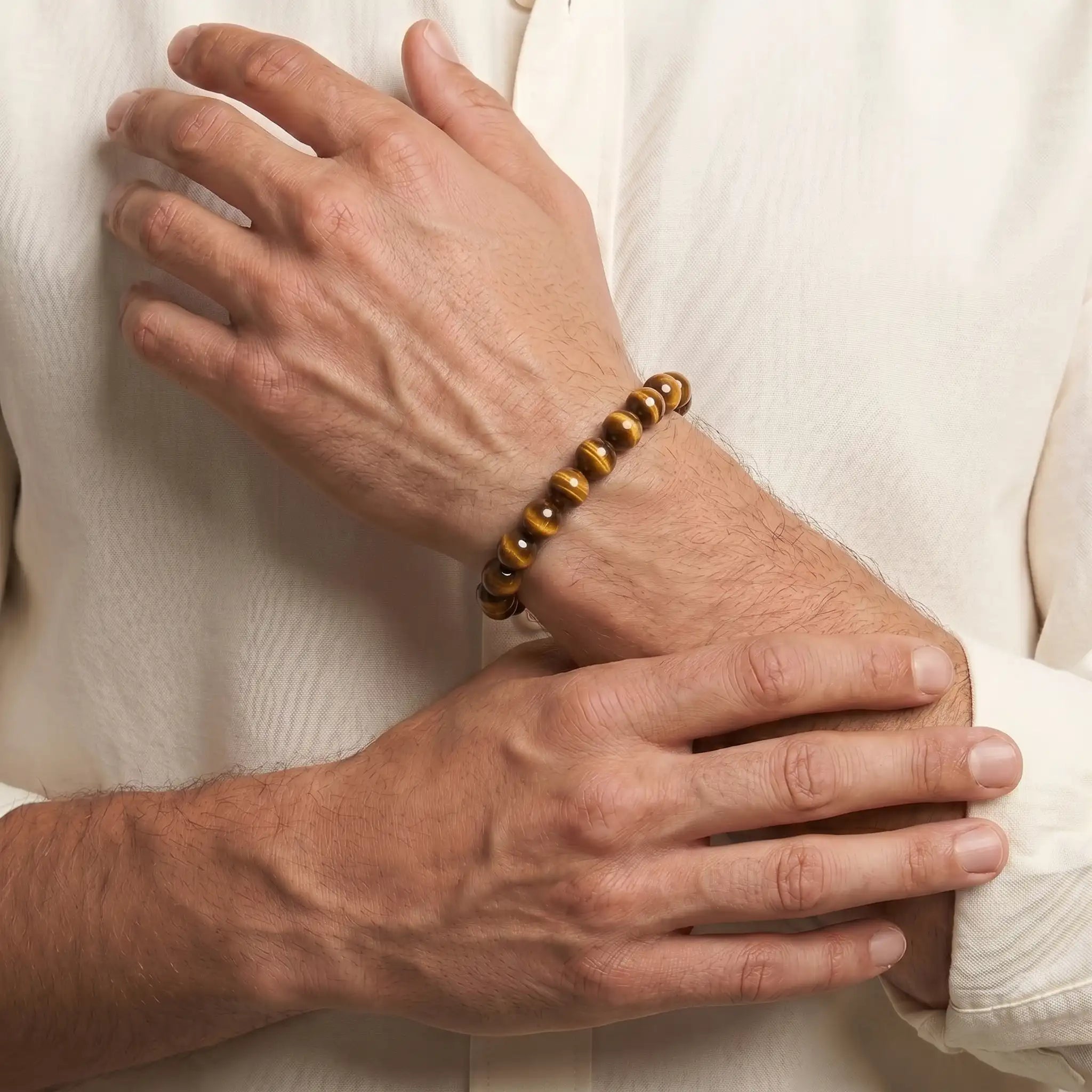 tiger eye bracelet for men natural gemstone confidence courage