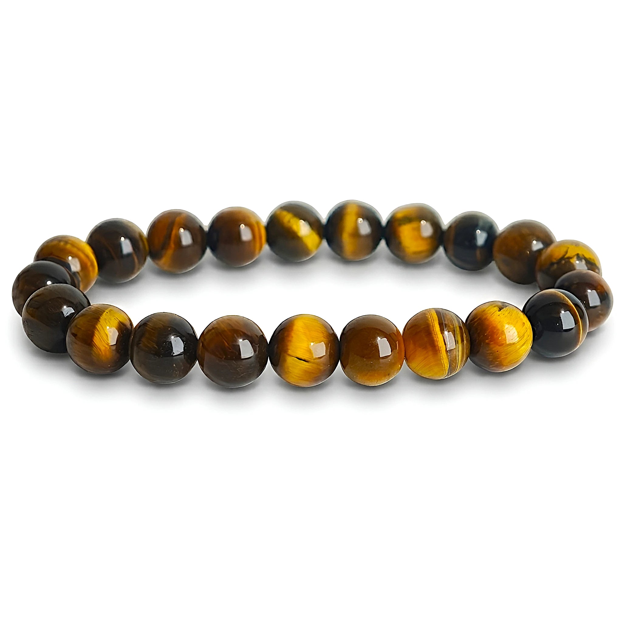 Yellow Tiger Eye bracelet natural gemstone 8mm beads bracelet for confidence and protection