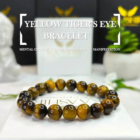 Yellow Tigers Eye Bracelet – Handmade Beaded Jewelry for Men & Women - Kaashir Jewelry & Fragrance