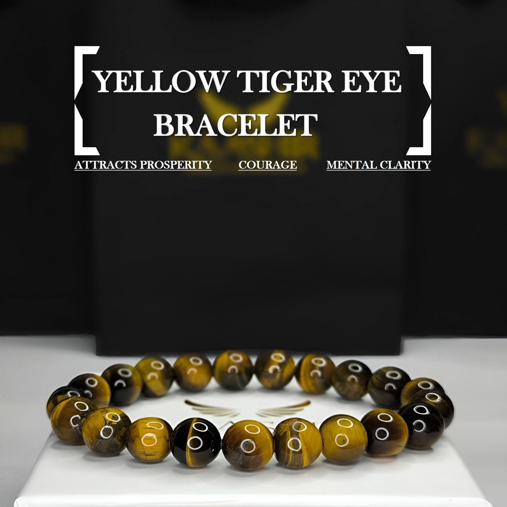 Yellow Tiger's Eye Energy Bracelet – Unisex Handmade Crystal | Kaashir