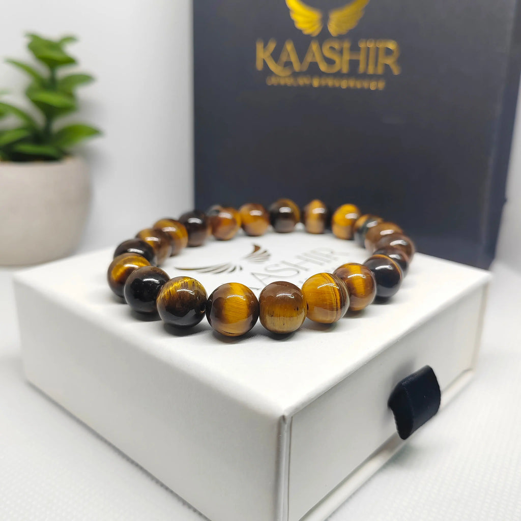 Yellow Tiger's Eye Energy Bracelet – Unisex Handmade Crystal | Kaashir