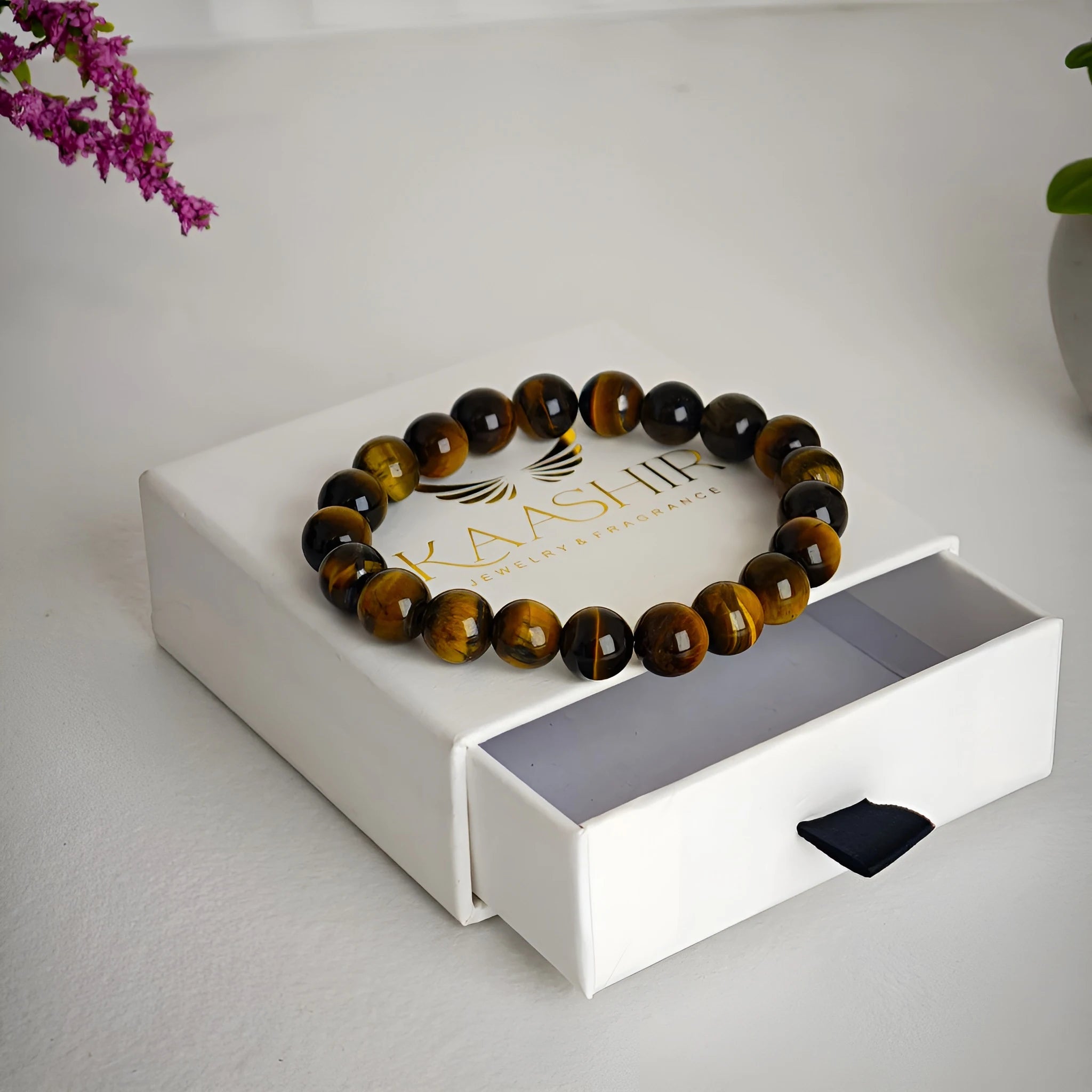 natural yellow tiger eye bracelet strength and confidence Kaashir