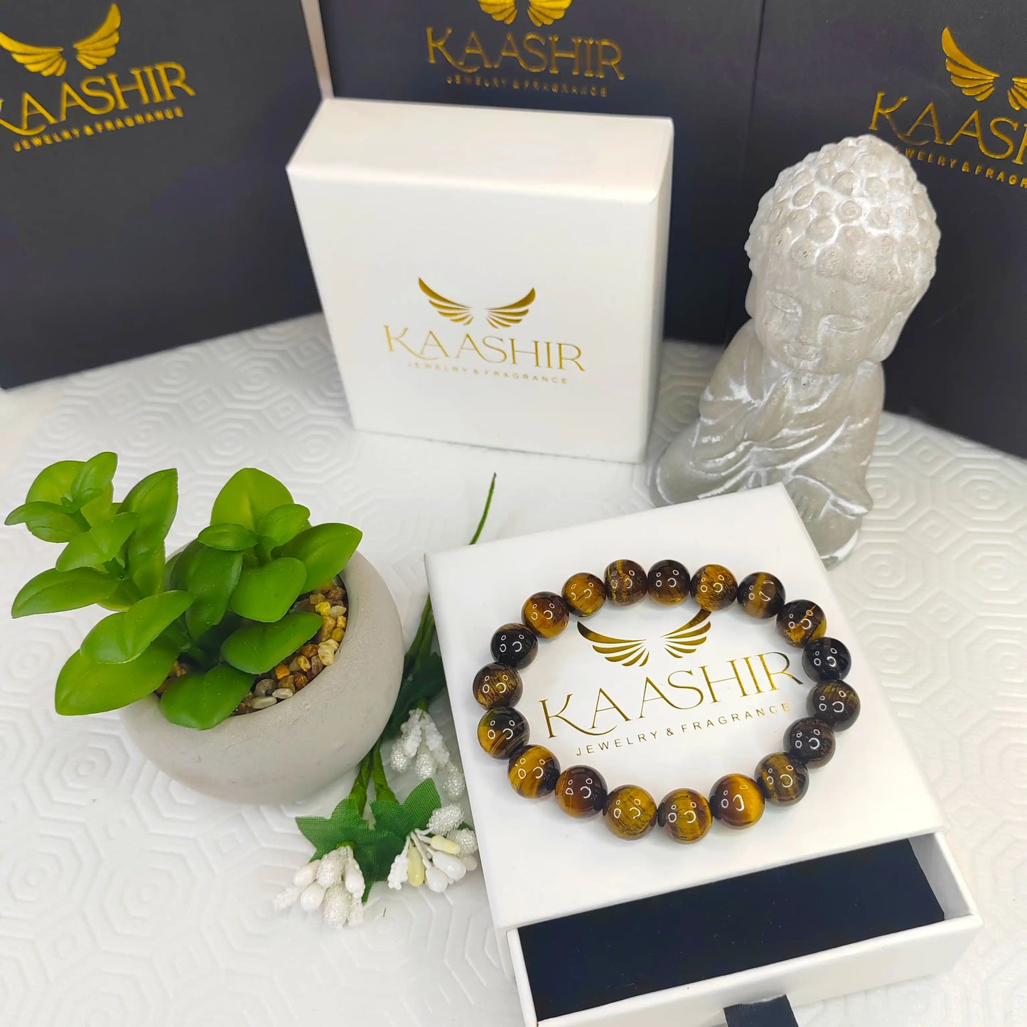 Yellow Tigers Eye Bracelet – Handmade Beaded Jewelry for Men & Women - Kaashir Jewelry & Fragrance